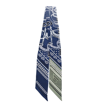 Hermes Silk Eperon d'Or Cut Twilly Marine Vert Sauge 2 of 3