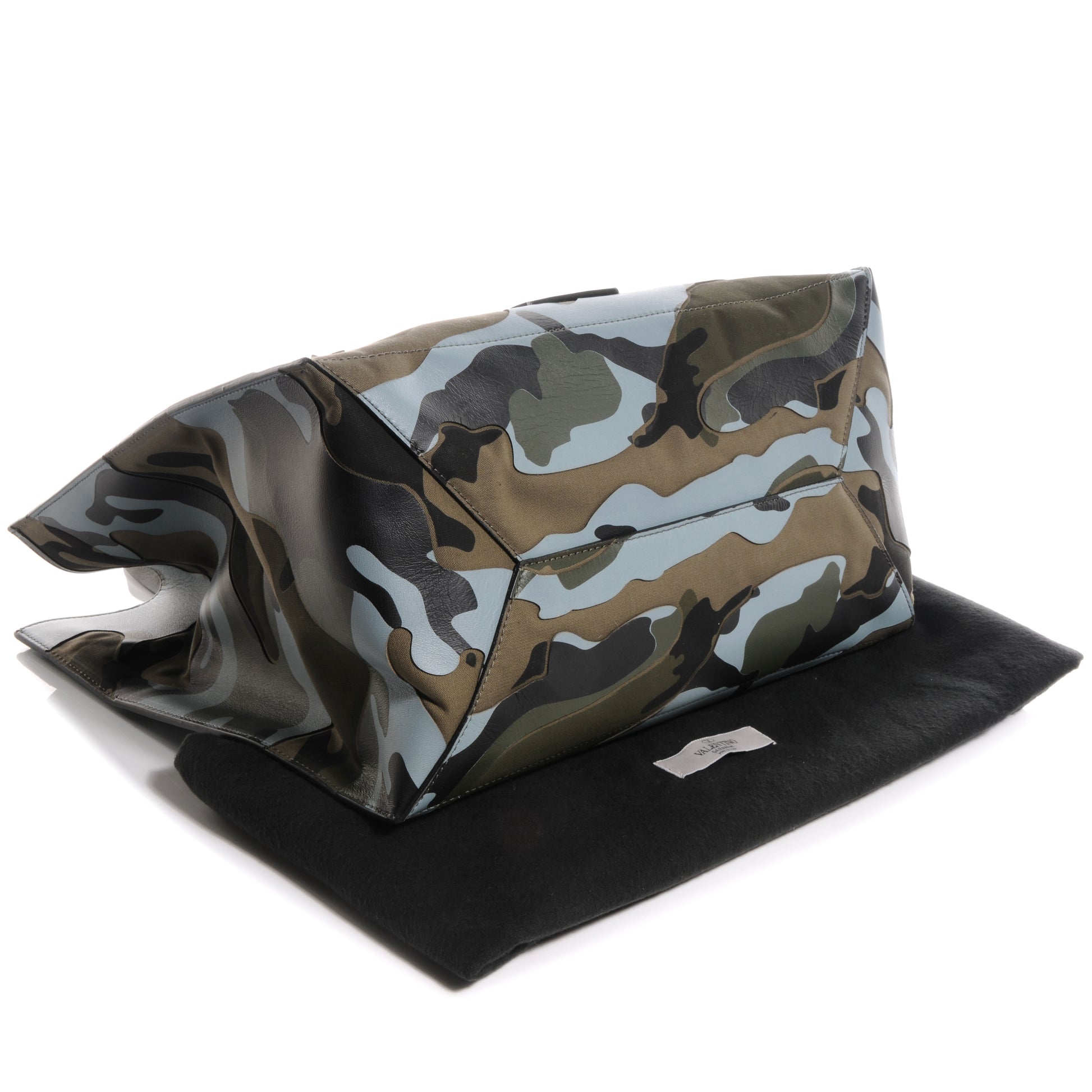Valentino Garavani Lambskin Camouflage Vertical Tote Light Blue 4 of 8