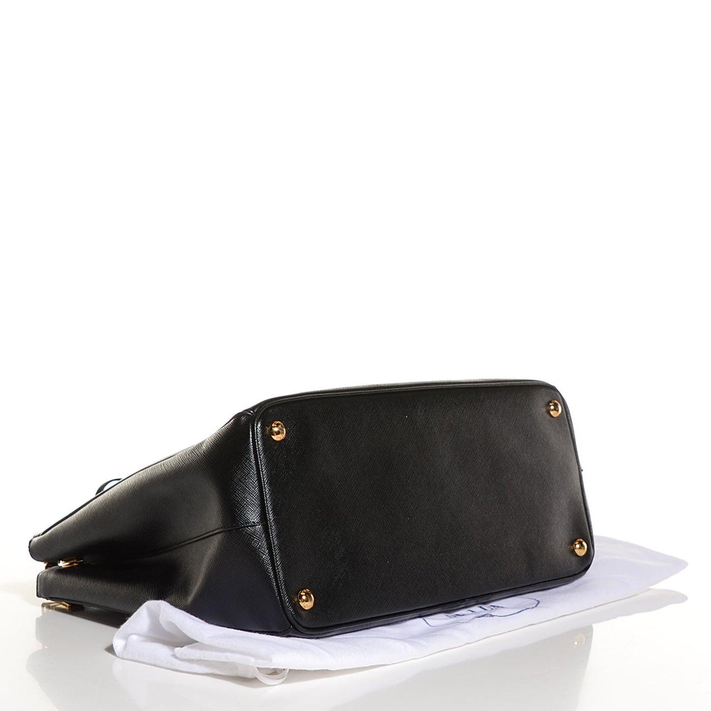 Saffiano Lux Large Double Zip Tote Nero Black