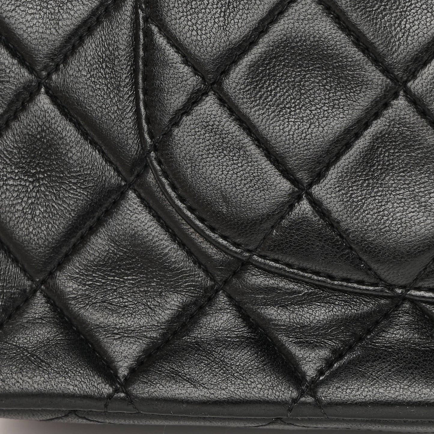 Lambskin Quilted Medium Double Flap Black