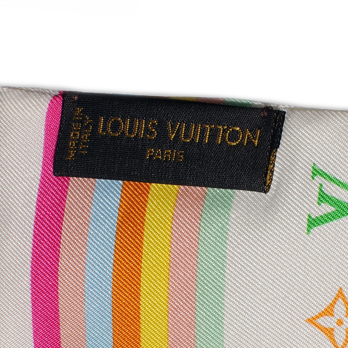 Silk Monogram Multicolor Bandeau White