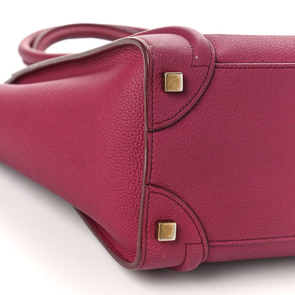 Celine Drummed Calfskin Micro Luggage Plum 8 of 11