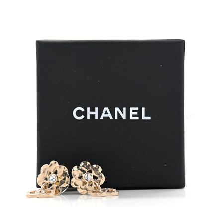 Chanel Crystal CC Flower Drop Earrings Gold 5 of 5