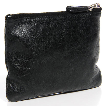 Balenciaga Agneau Giant Silver Hardware M Porte-Monnaie Coin Purse Black 3 of 12