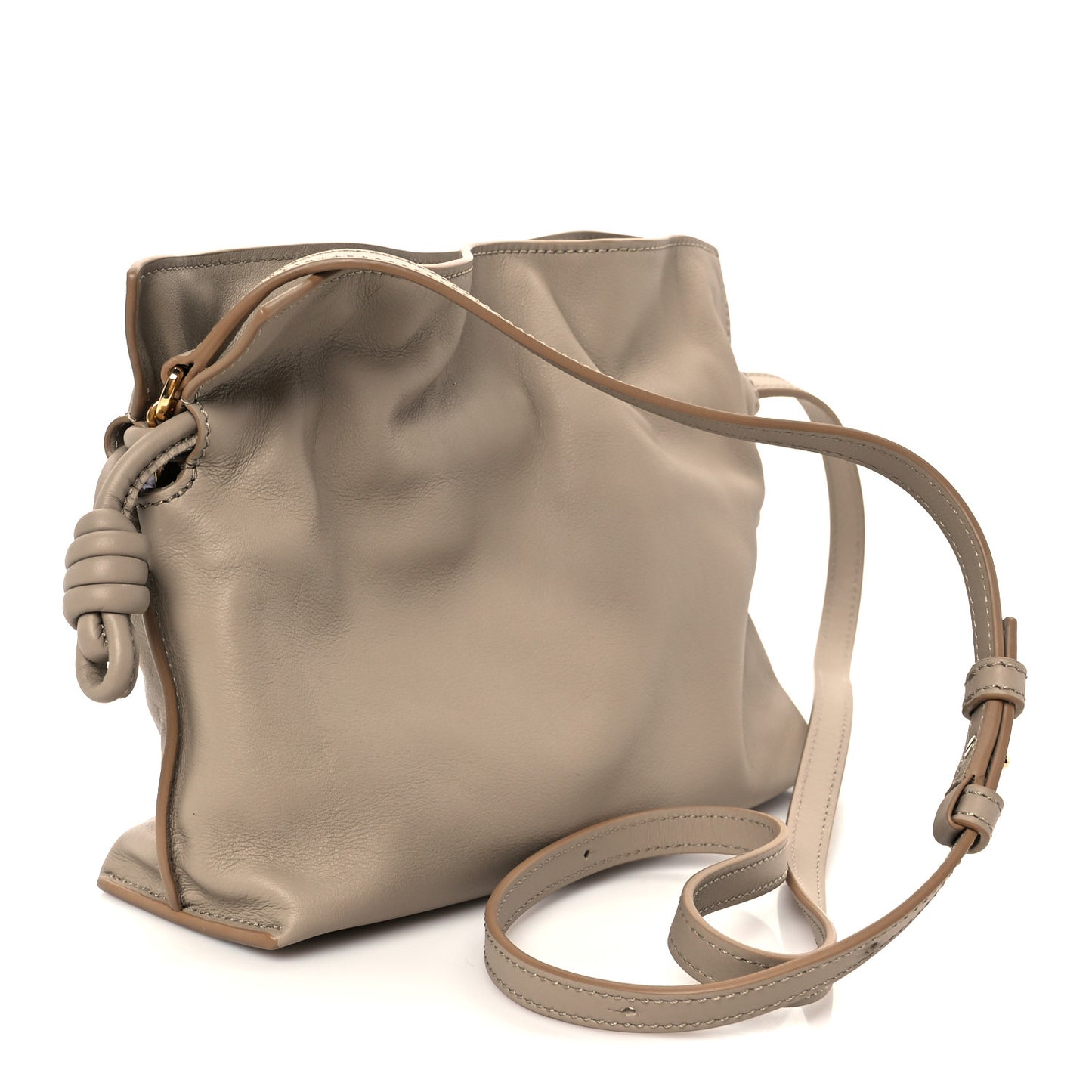 Calfskin Mini Flamenco Knot Clutch Sand