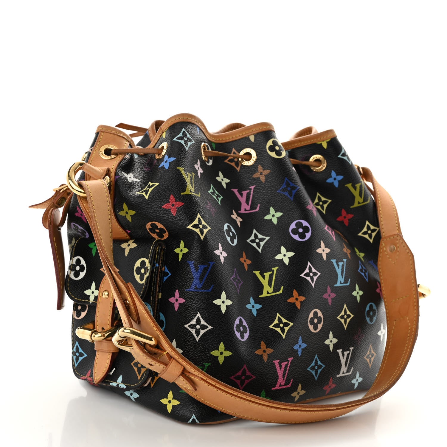 Louis Vuitton Monogram Multicolor Petit Noe Black 3 of 8