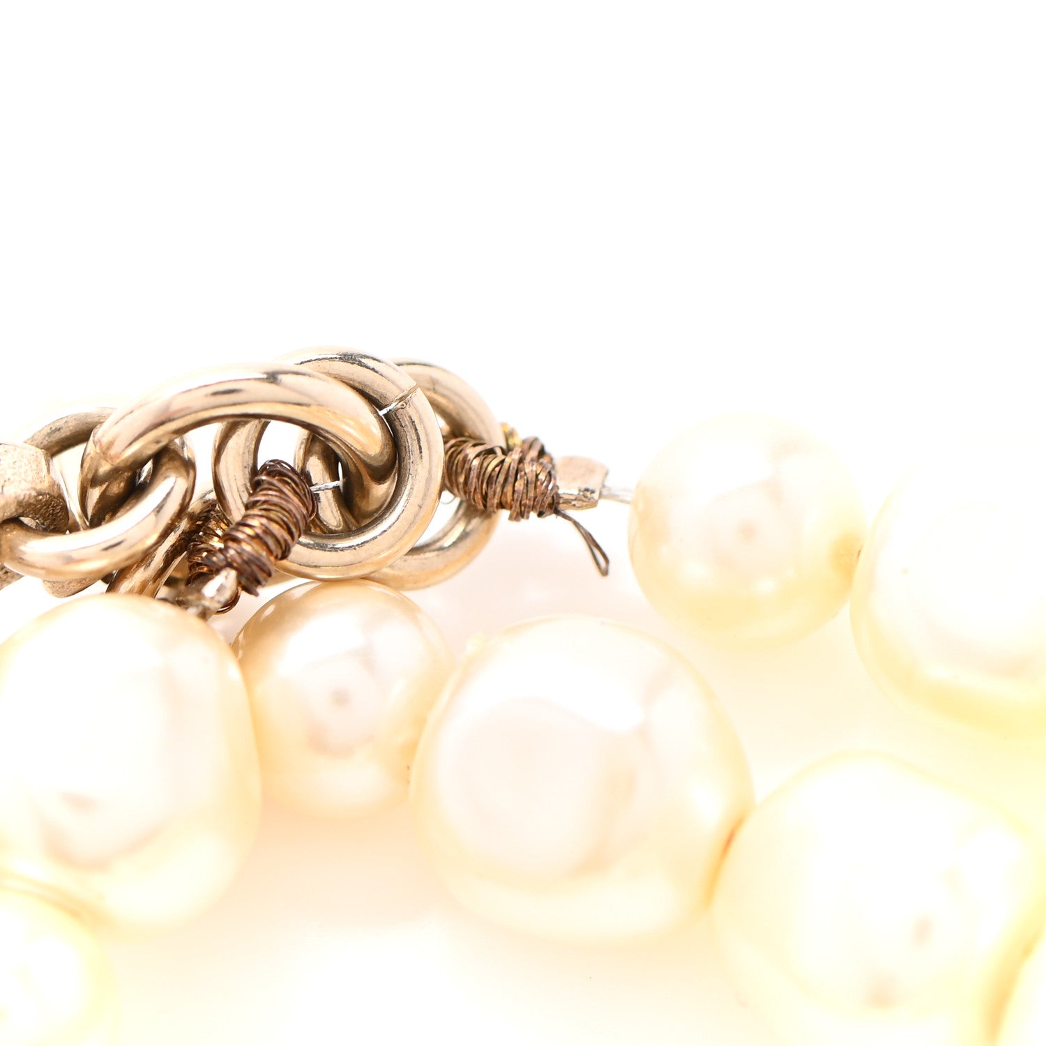 Chanel Graduated Pearl Crystal CC Multi Strand Necklace Gold 7 of 10