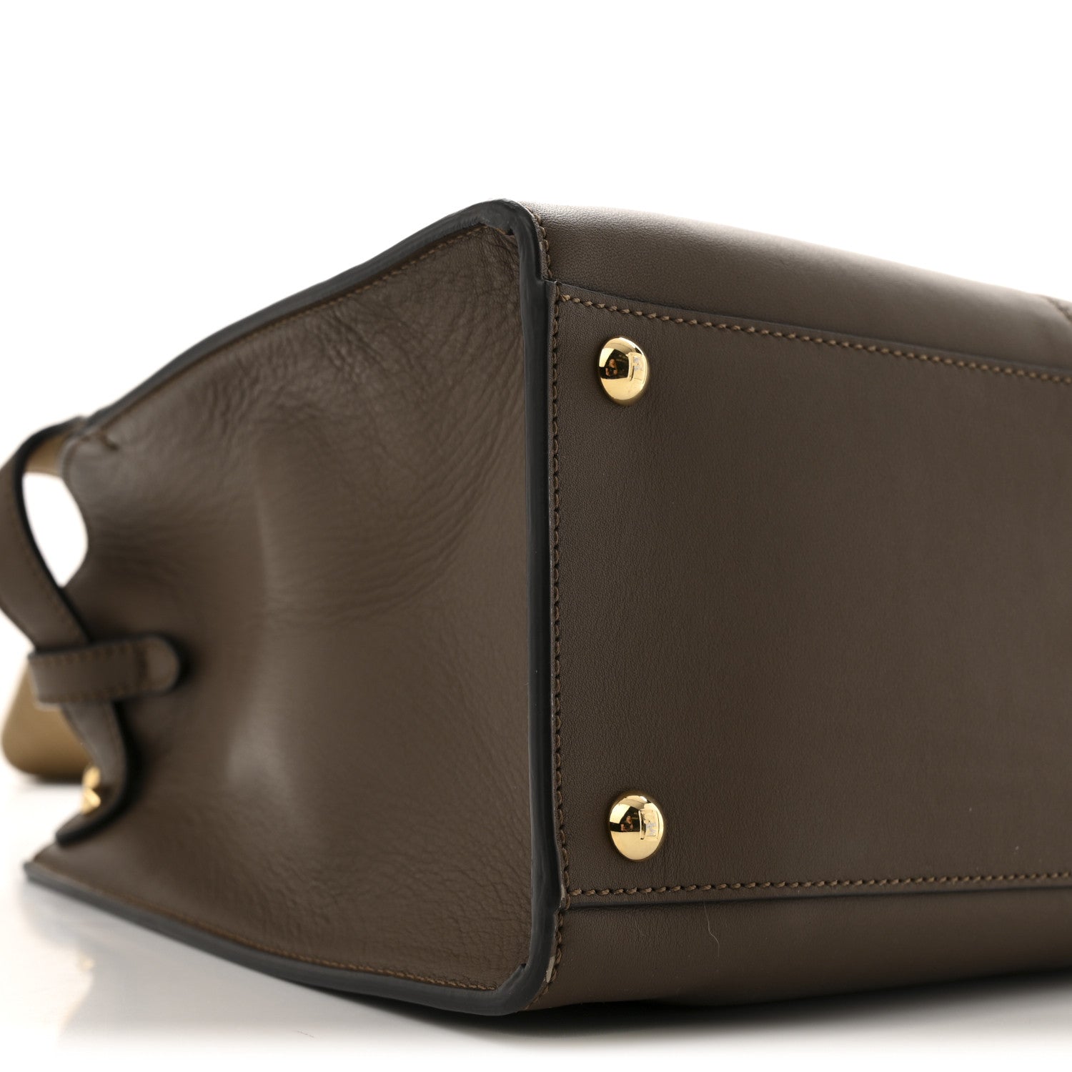 Fendi Vitello Seta Glazed Fabric FF 1974 Medium Peekaboo X-Lite Maya Mogano Panna Maya Mogano Panna 8 of 10