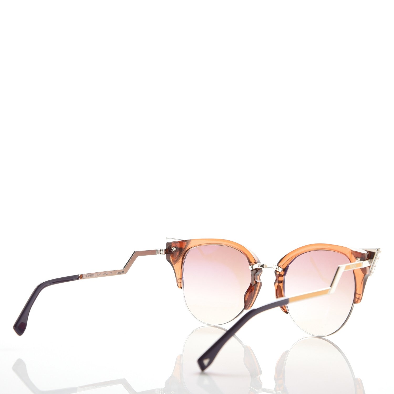 Fendi Iridia Cat Eye Sunglasses FF 0041/S Brown 4 of 7