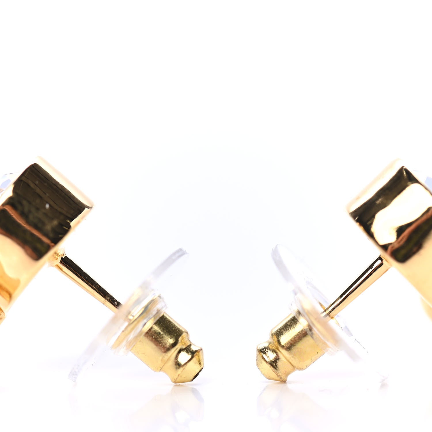 Chanel Crystal Tag Drop Earrings Gold 3 of 4