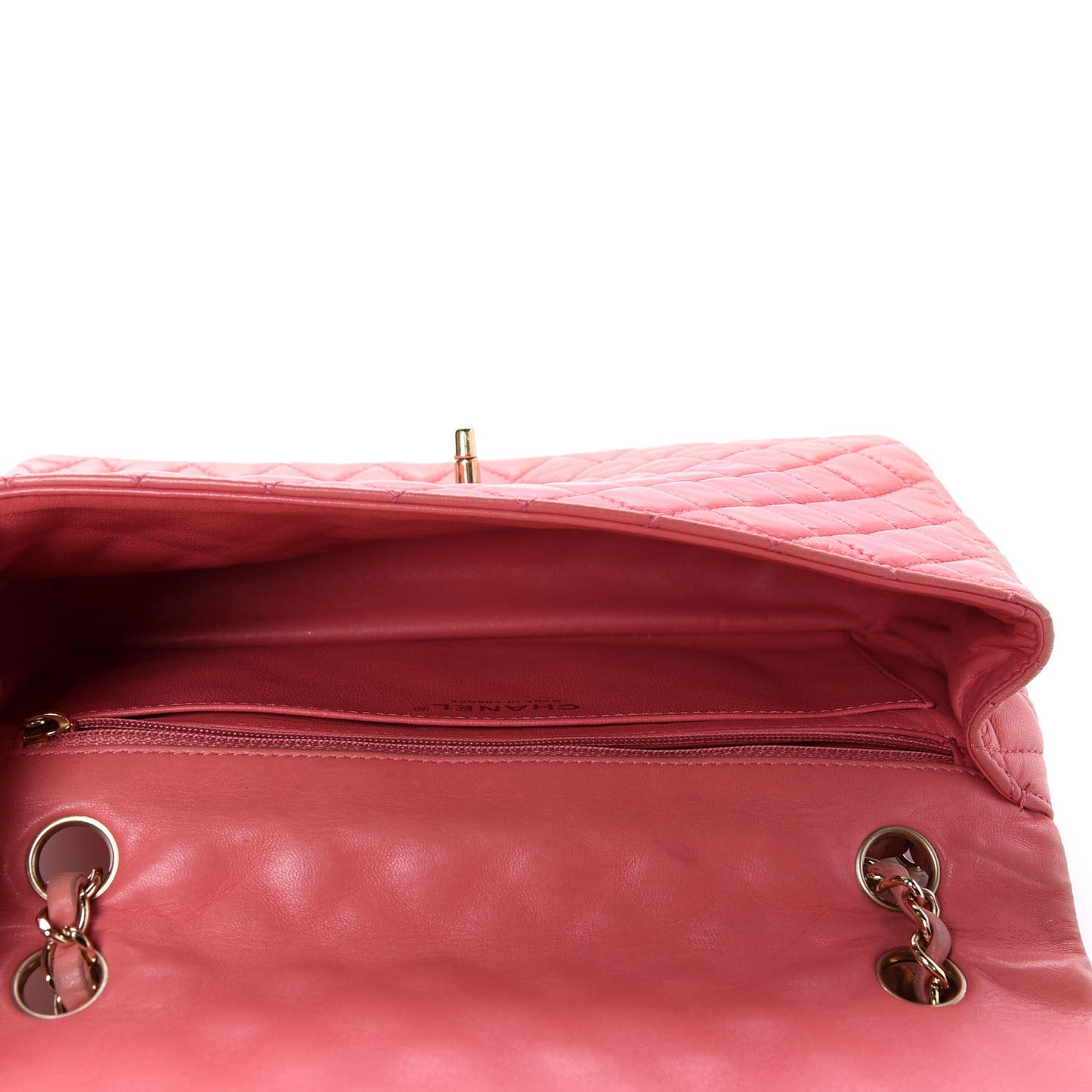 Lambskin Quilted Valentine Charms Medium Single Flap Pink