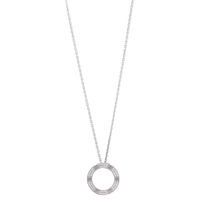 Cartier 18K White Gold Diamond LOVE Paved Necklace 1 of 7