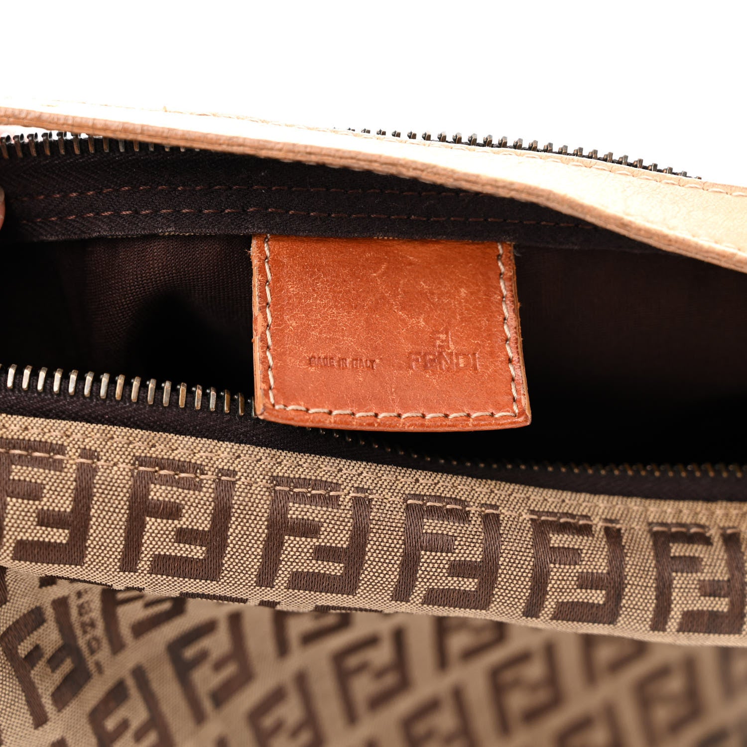 Fendi Zucchino Vitello Mini Pochette Tobacco 6 of 11
