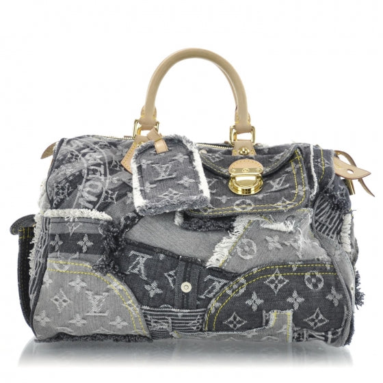 Louis Vuitton Denim Patchwork Speedy Black 1 of 11