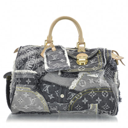 Louis Vuitton Denim Patchwork Speedy Black 1 of 11