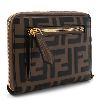 Fendi Vitello Ceylon Bi-Color FF 1974 Embossed FF Diamonds Wallet Maya Black 3 of 10