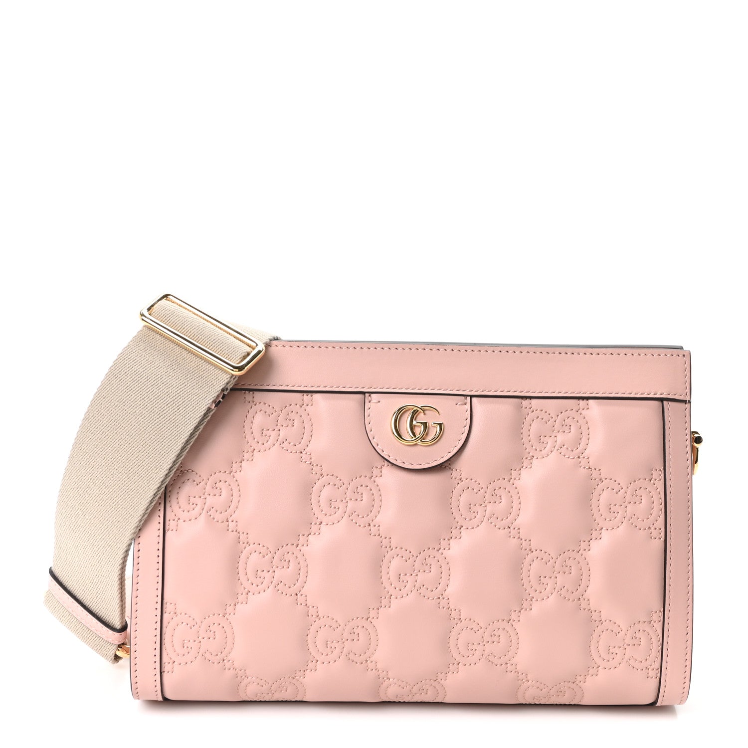Gucci Calfskin GG Matelasse Small Slim Chain Shoulder Bag Perfect Pink Natural 1 of 10