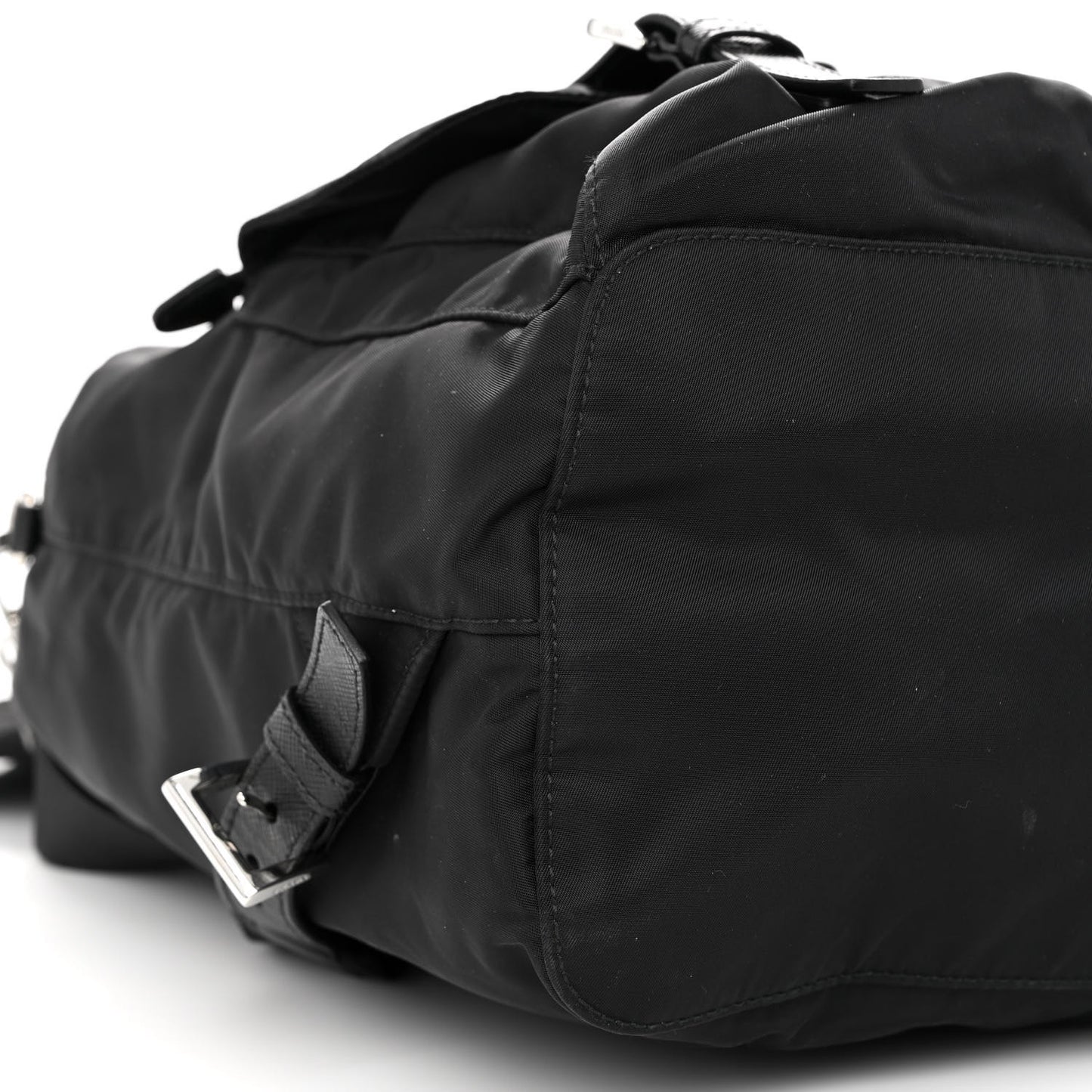 Re-Nylon Saffiano Medium Backpack Black