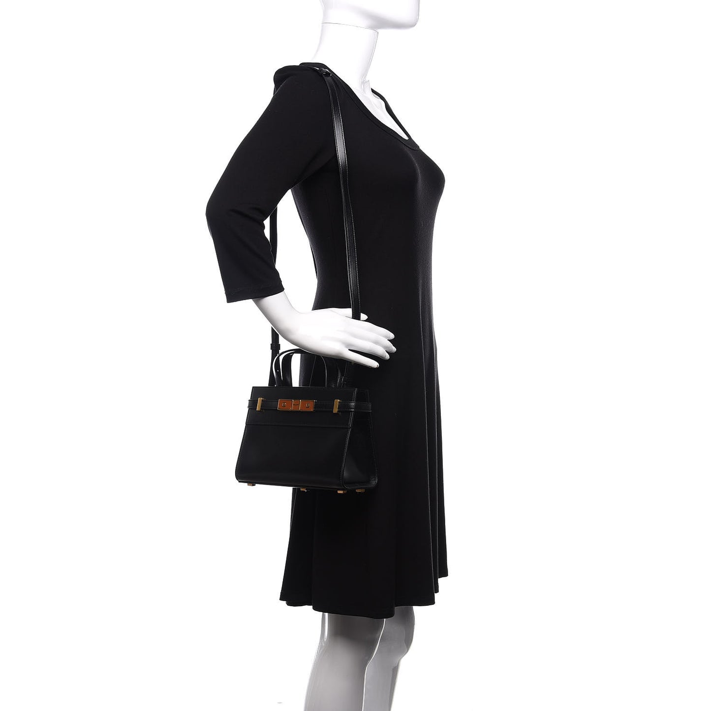 Smooth Calfskin Manhattan Nano Shopper Tote Black