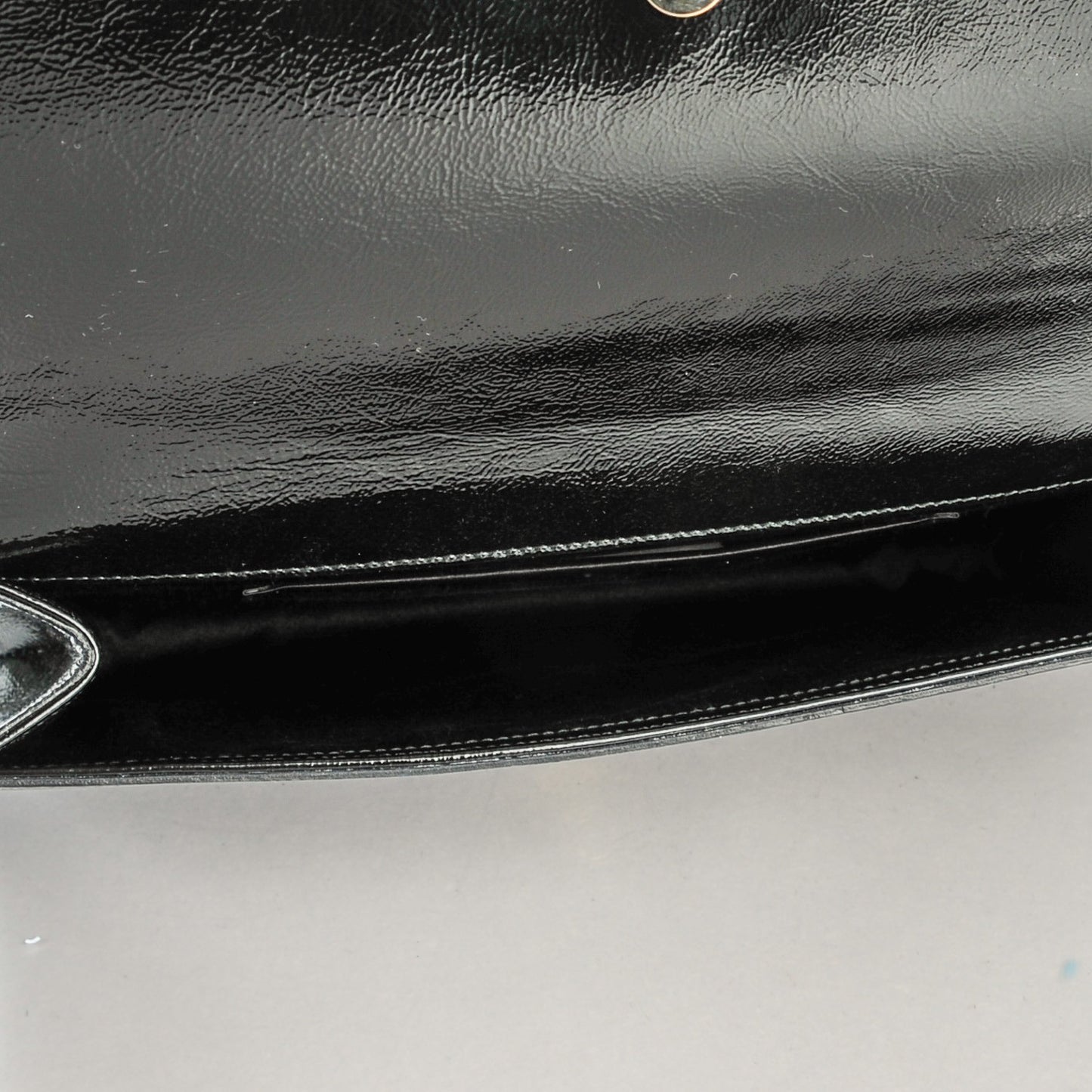 Textured Patent Monogram Large Belle De Jour Clutch Black