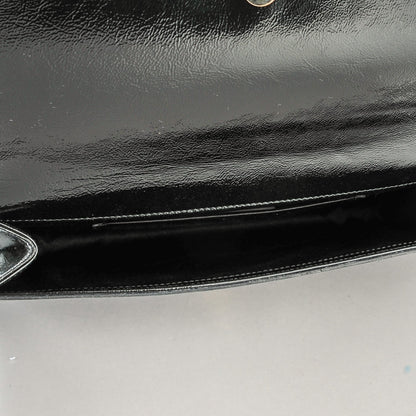 Saint Laurent Textured Patent Monogram Large Belle De Jour Clutch Black 5 of 7