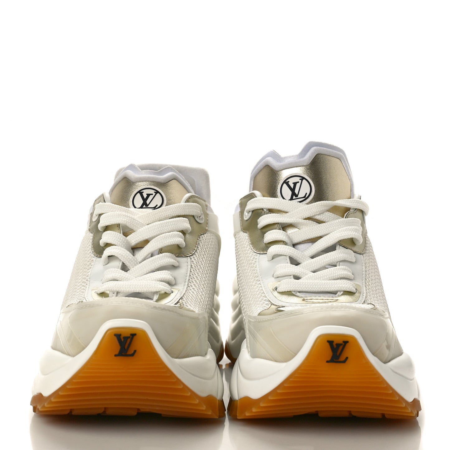 Monogram Calfskin Run 55 Sneakers 38.5 White