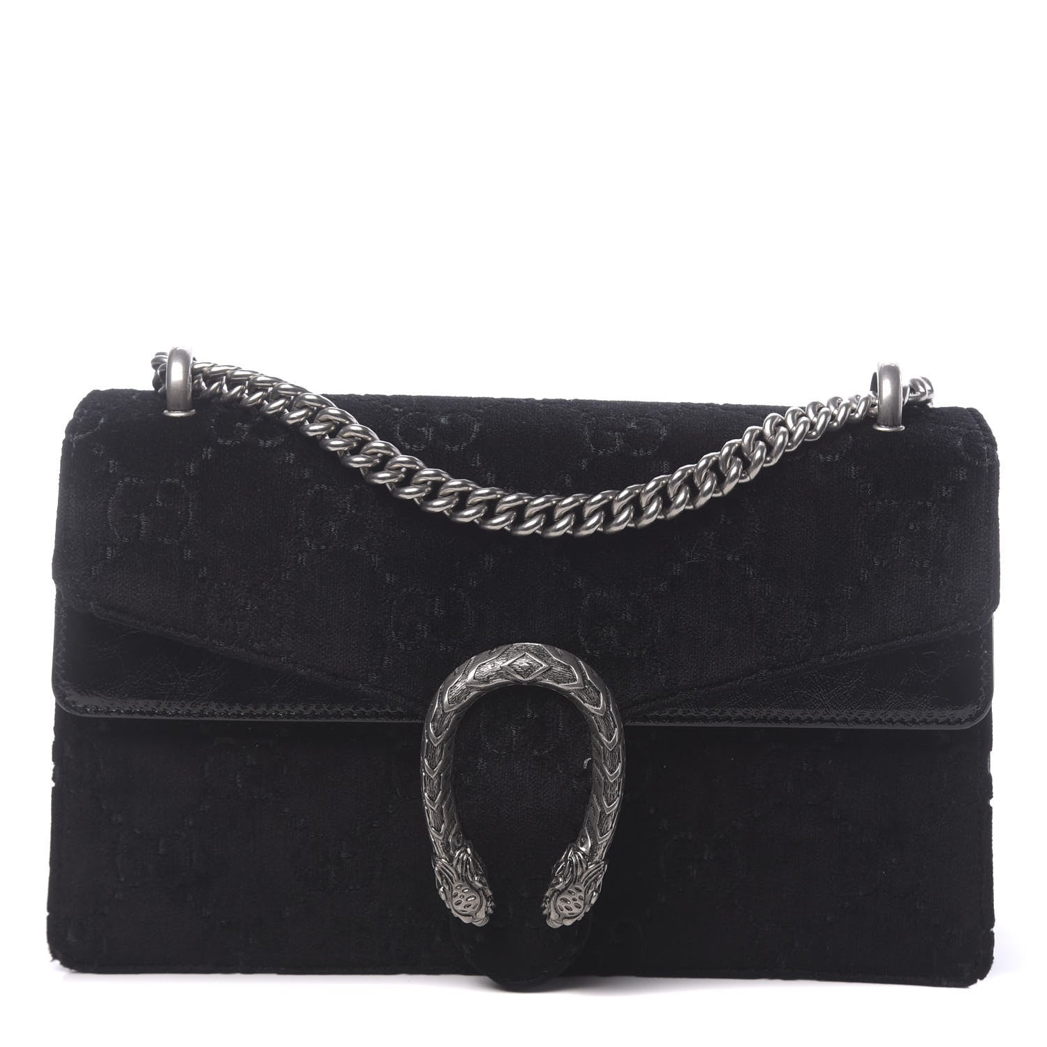 Gucci Velvet GG Monogram Small Dionysus Shoulder Bag Black 1 of 11