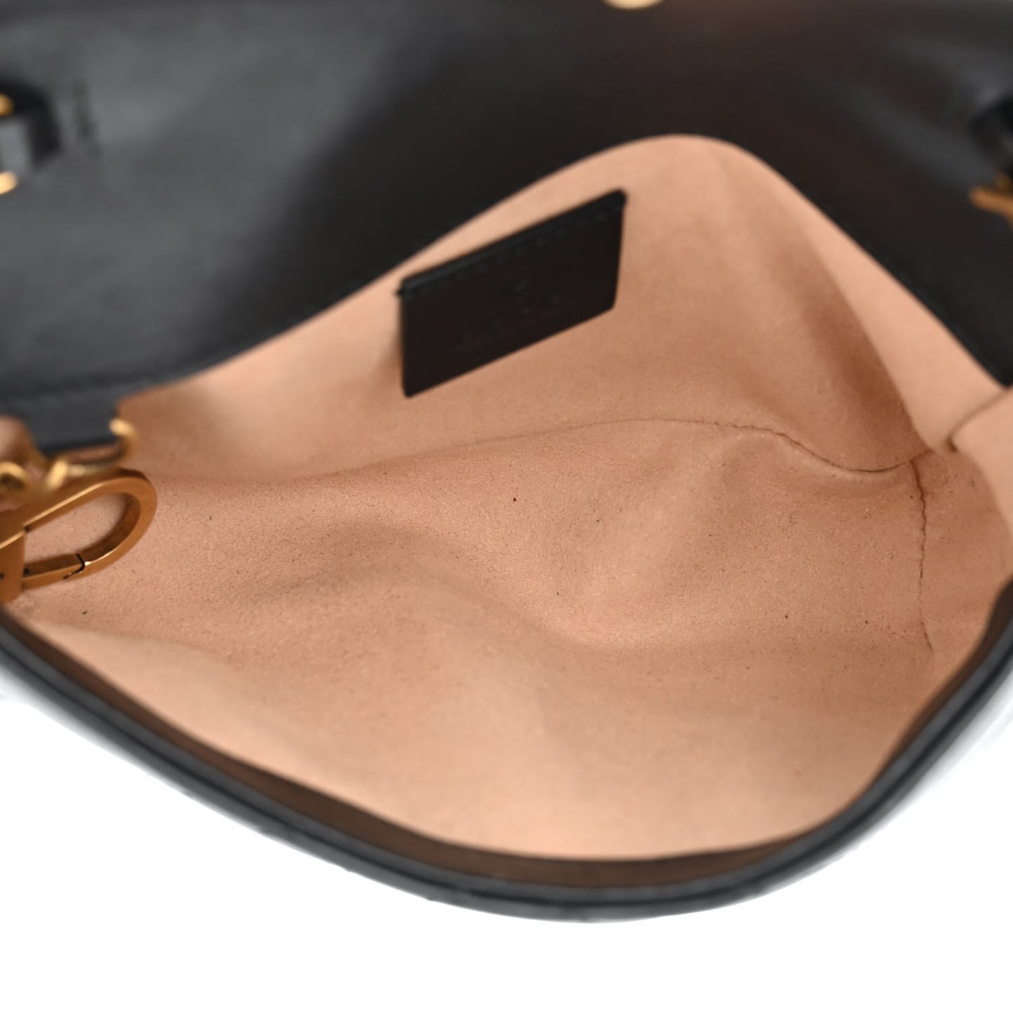 Calfskin Matelasse Super Mini GG Marmont Shoulder Bag Black