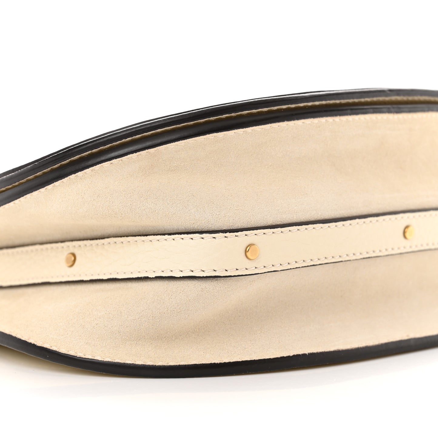 Calfskin Suede Medium Nile Bracelet Bag Off White