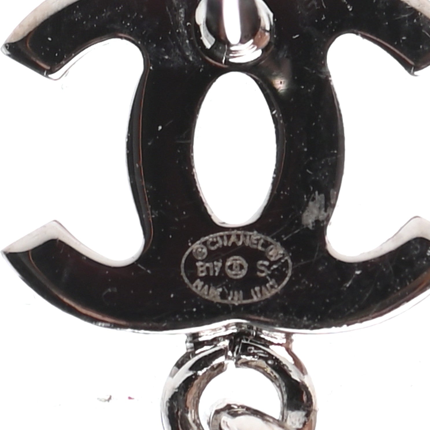 Chanel Crystal Strass Cross CC Earrings Silver 4 of 4