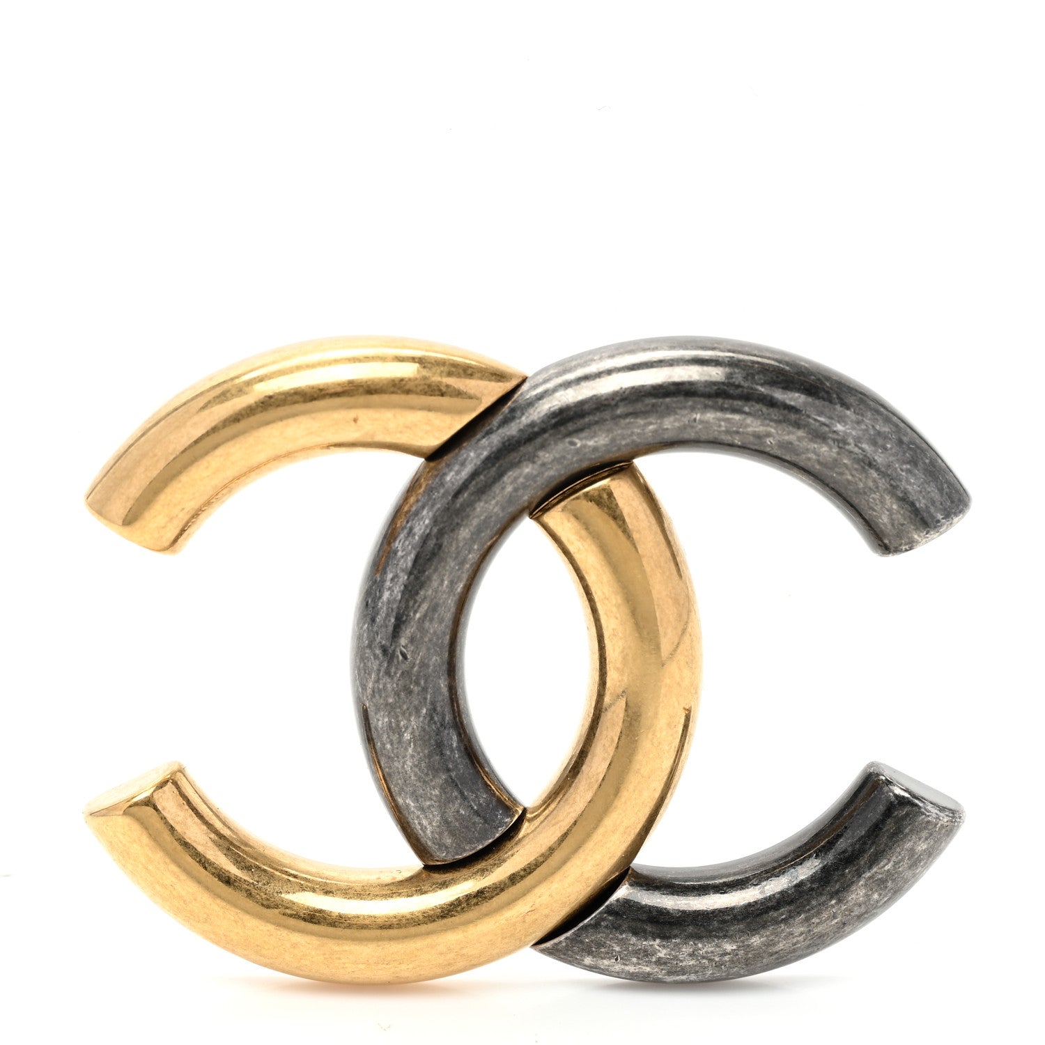 Chanel Metal CC Brooch Gold Ruthenium 1 of 5
