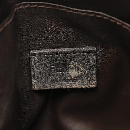 Fendi X SARAH COLEMAN Fabric Jacquard Vitello King FF Vertigo Medium Trapezoid Beauty Pouch Tobacco Moro Black 6 of 11