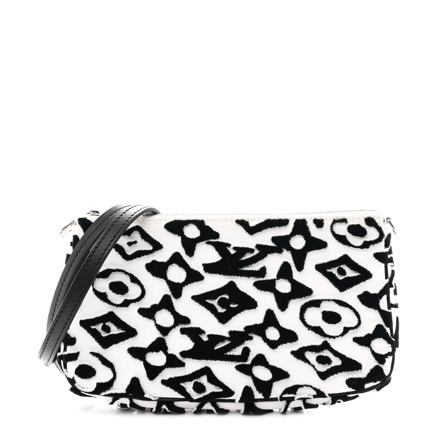 X UF Tufted Monogram Pochette Accessories White Black