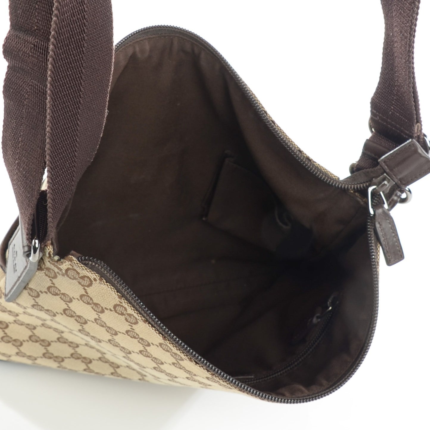 Monogram Calfskin Perforated Medium Flat Messenger Bag Dark Brown
