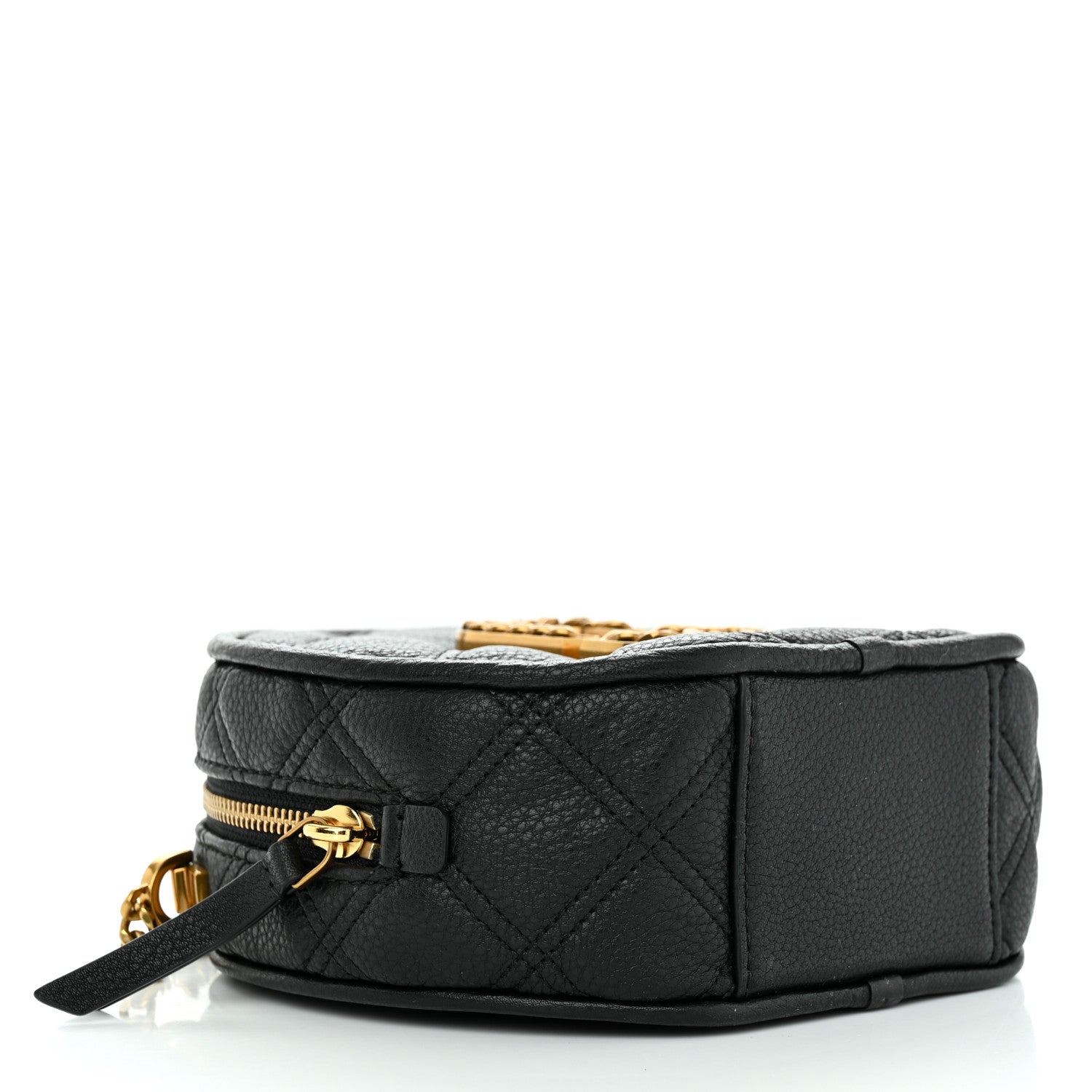Marc Jacobs Grained Calfskin Quilted The Status Round Crossbody Black 4 of 10