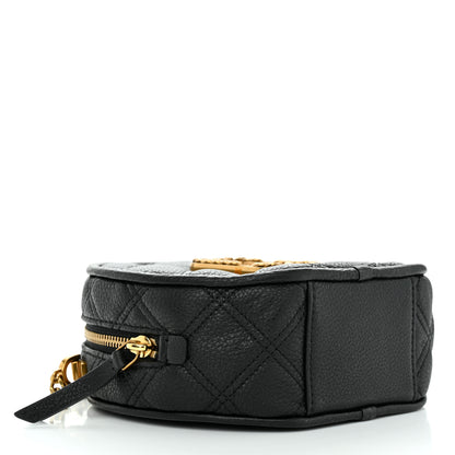 Marc Jacobs Grained Calfskin Quilted The Status Round Crossbody Black 4 of 10