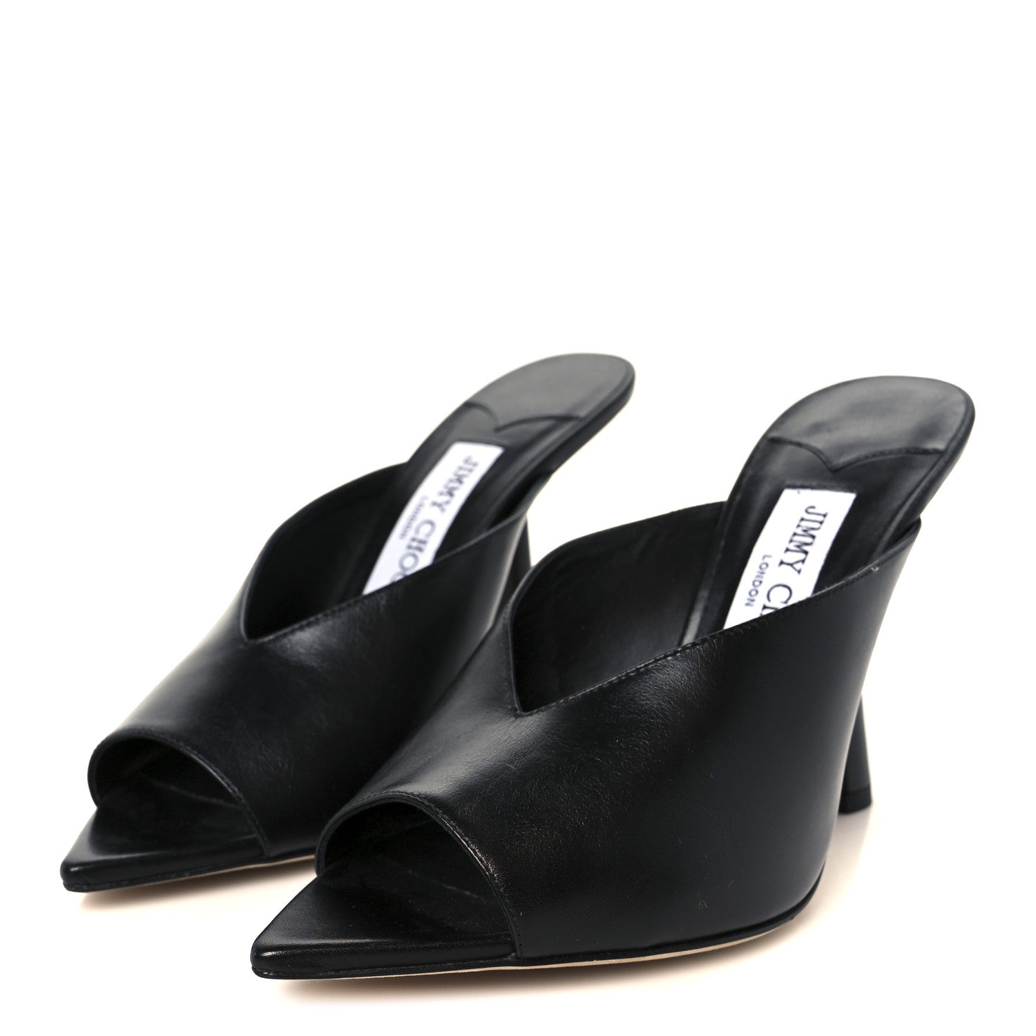 Jimmy Choo Calfskin Maryanne 100 Mule Sandals 37.5 Black 4 of 8