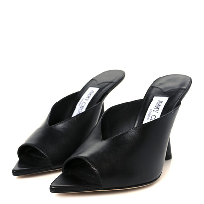 Jimmy Choo Calfskin Maryanne 100 Mule Sandals 37.5 Black 4 of 8