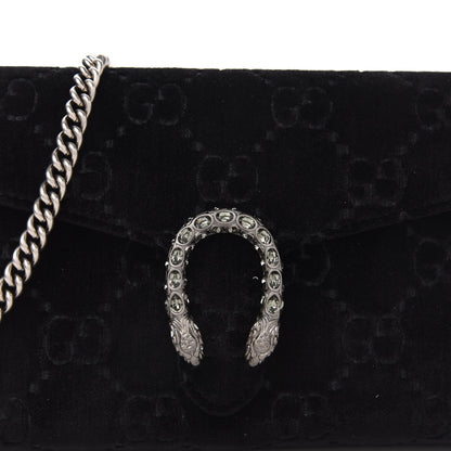 Gucci Velvet GG Monogram Mini Dionysus Chain Wallet Black 9 of 10