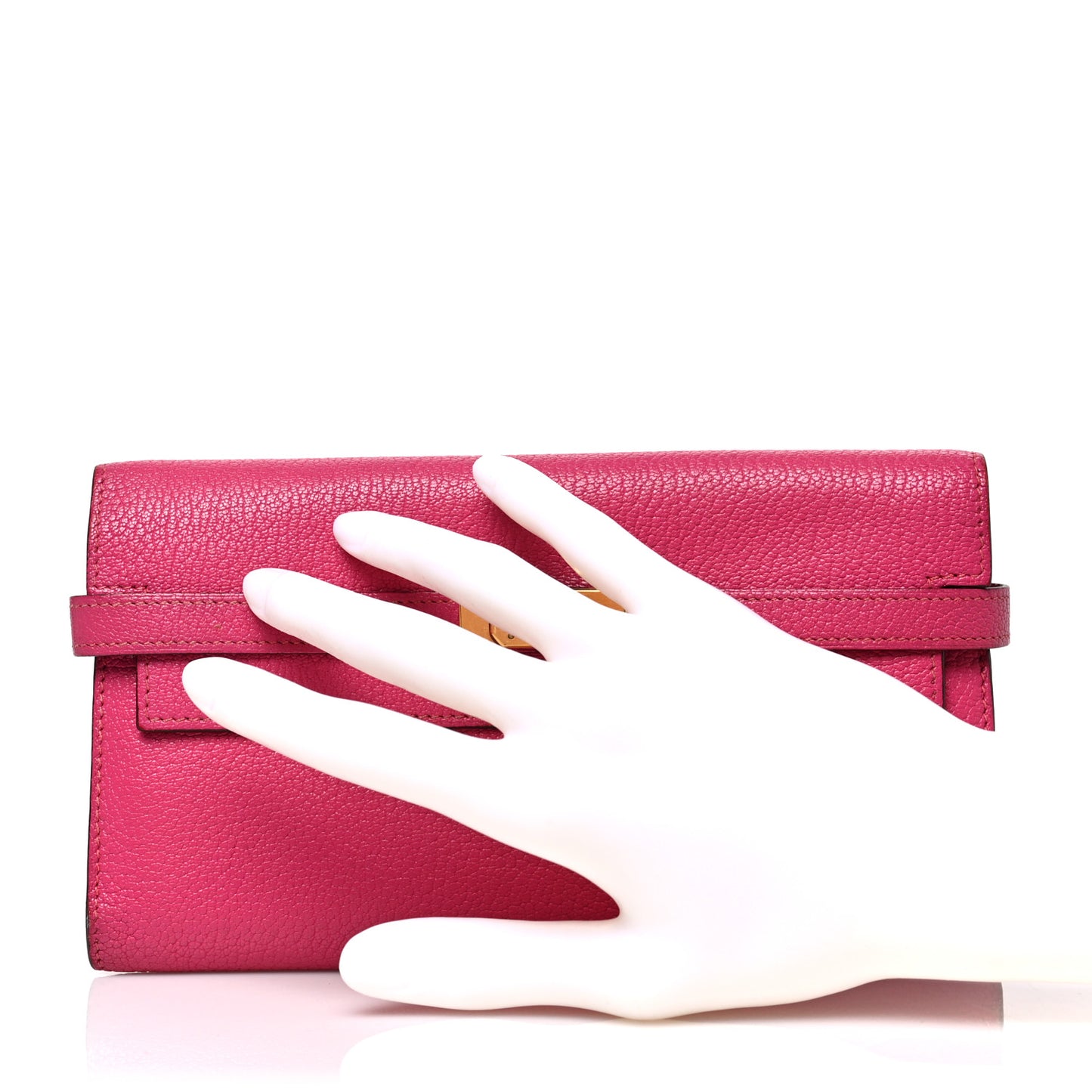 Chevre Mysore Kelly Longue Wallet Rose Shocking