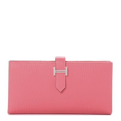 Hermes Chevre Mysore Bearn Gusset Wallet Rose Lipstick 1 of 7