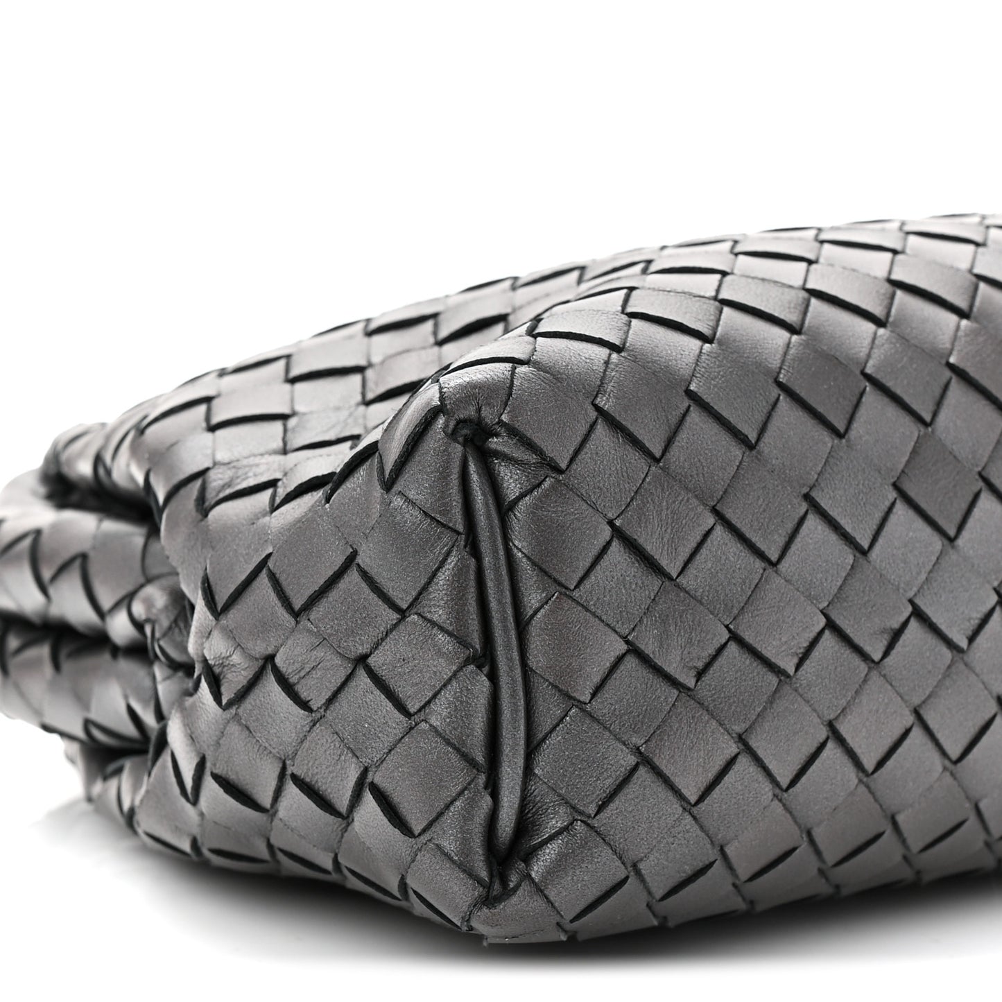 Nappa Intrecciato The Lauren 1980 Clutch Argento Ossidato