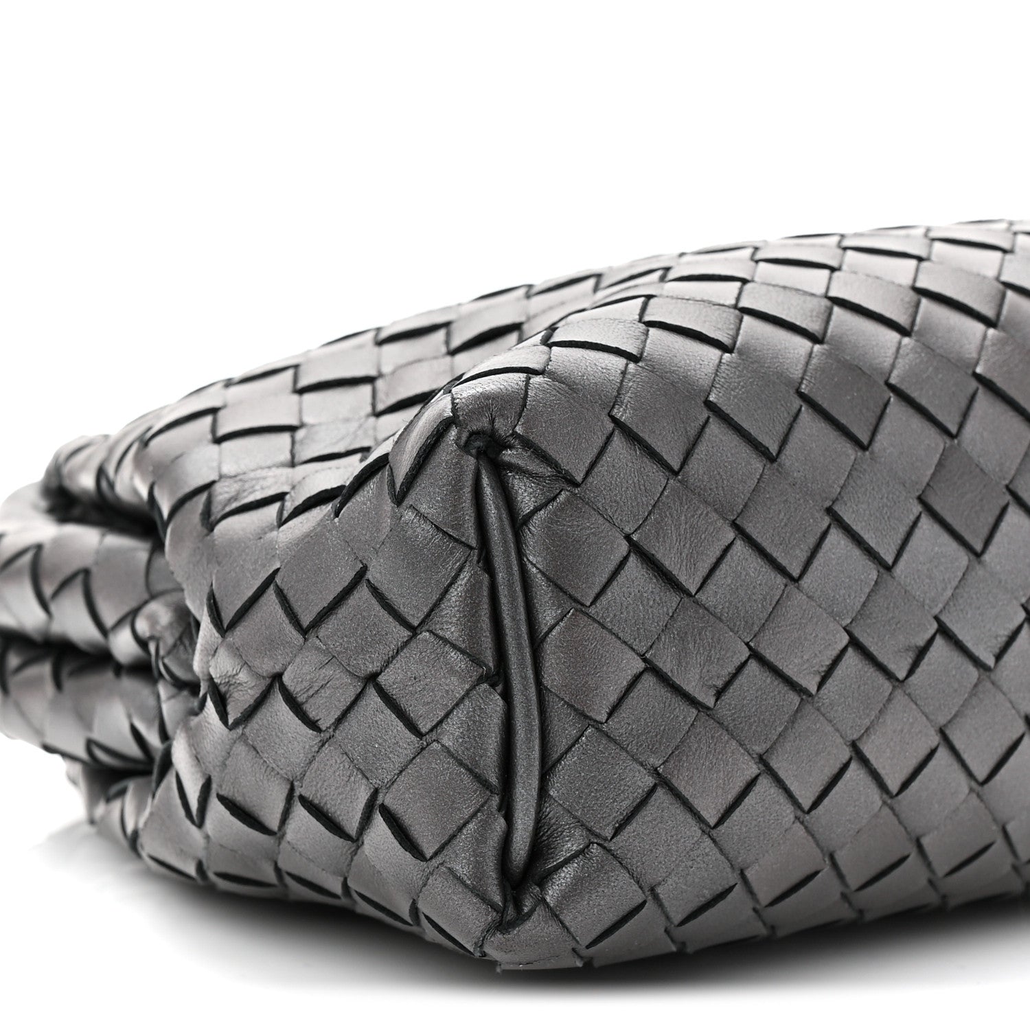Bottega Veneta Nappa Intrecciato The Lauren 1980 Clutch Argento Ossidato 9 of 10