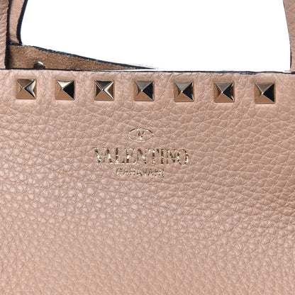 Valentino Garavani Grained Calfskin Rockstud Shoulder Tote Beige 9 of 9