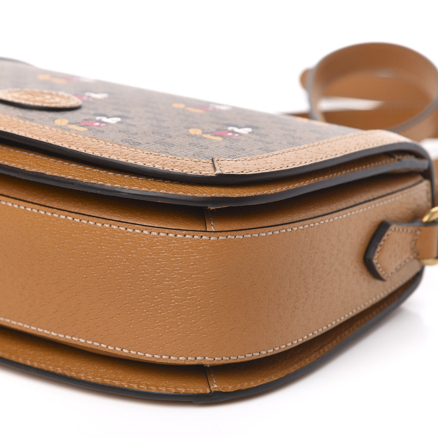 X DISNEY Mini Vintage GG Supreme Monogram Mickey Mouse Small Flap Messenger Bag Beige Vintage Sun Oil