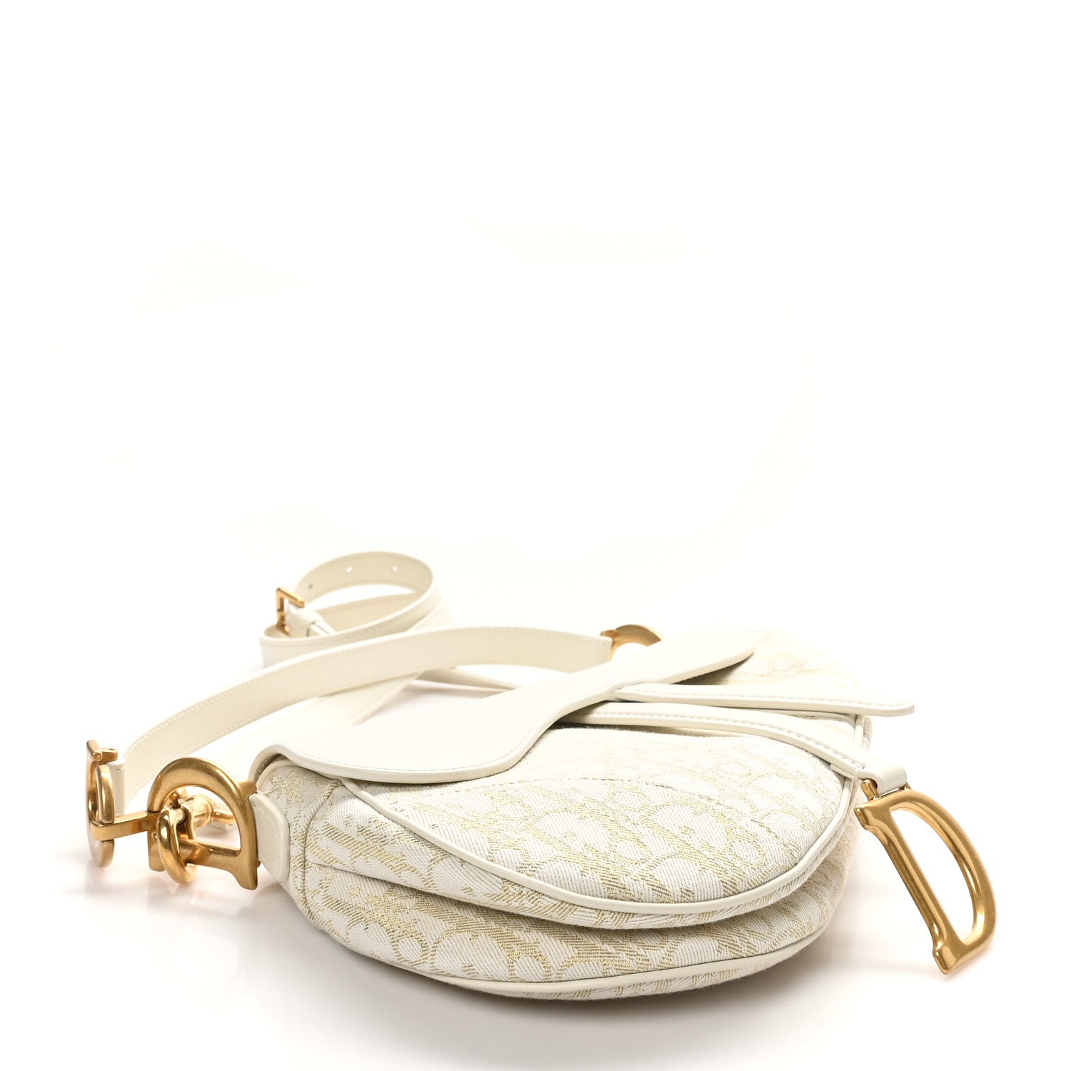 Christian Dior Oblique Smooth Calfskin Saddle Bag With Strap Latte 4 of 10