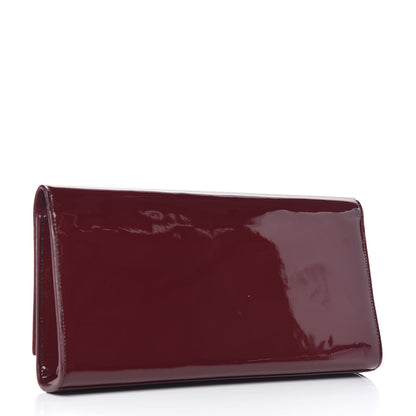 Saint Laurent Patent Classic Monogram Cassandre Clutch Dark Red 3 of 10