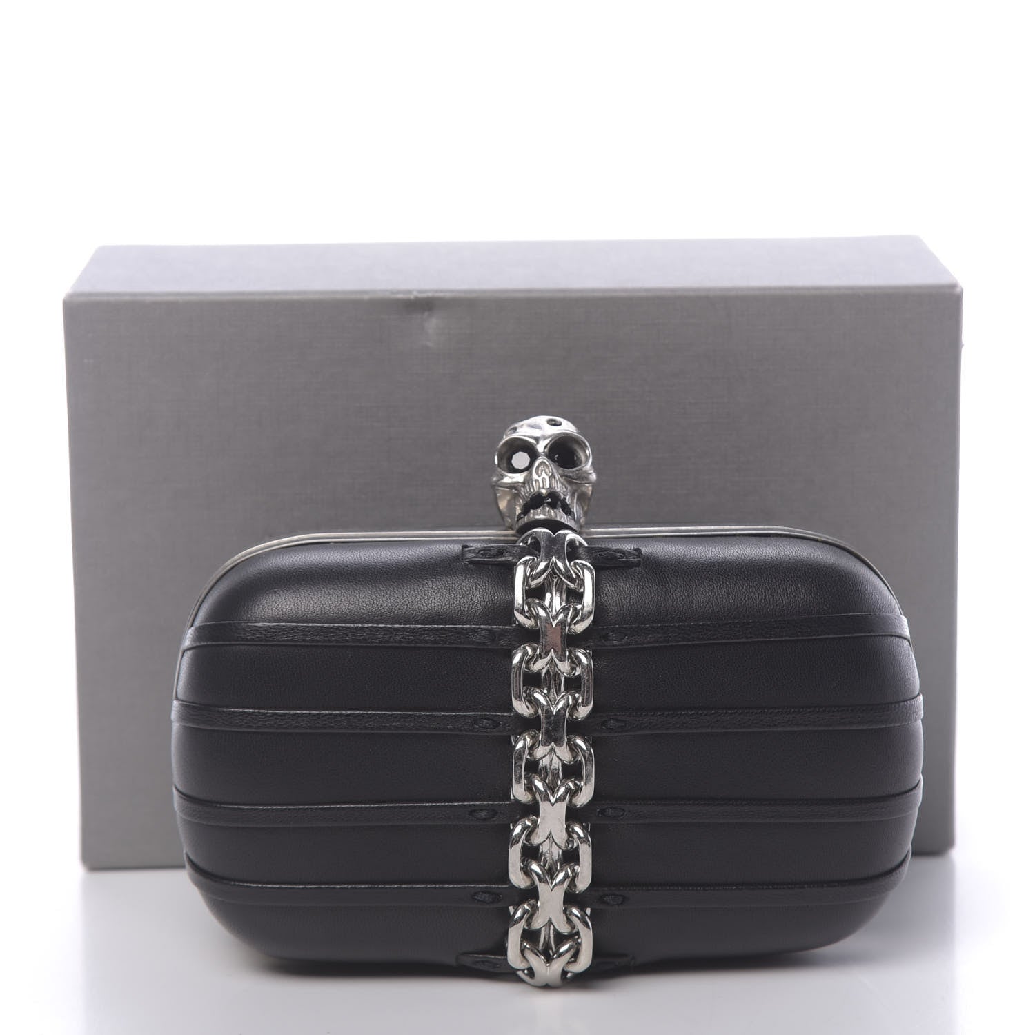 Alexander McQueen Nappa Skull Chain Box Clutch Black 12 of 12