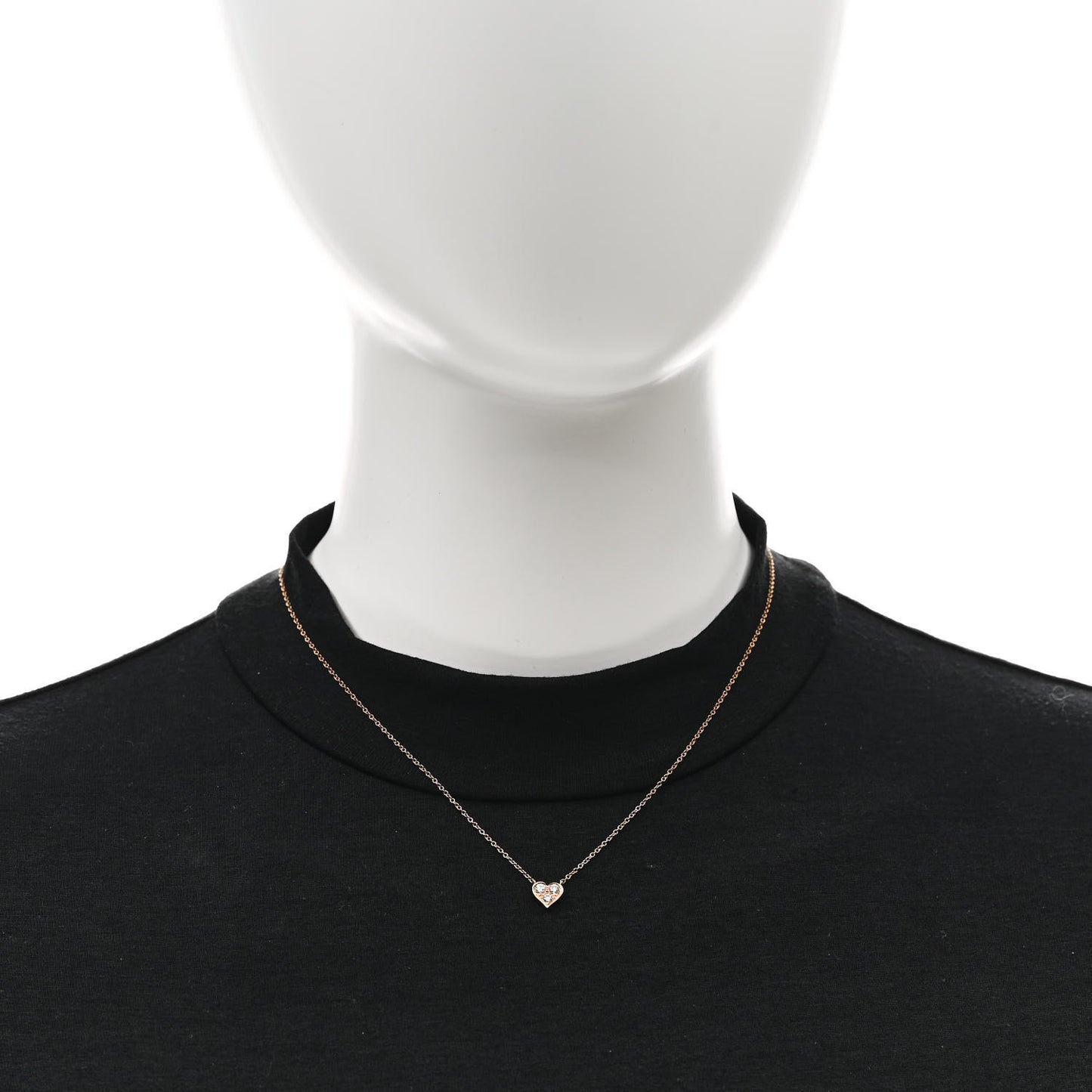 18K Rose Gold Diamond Heart Pendant Necklace