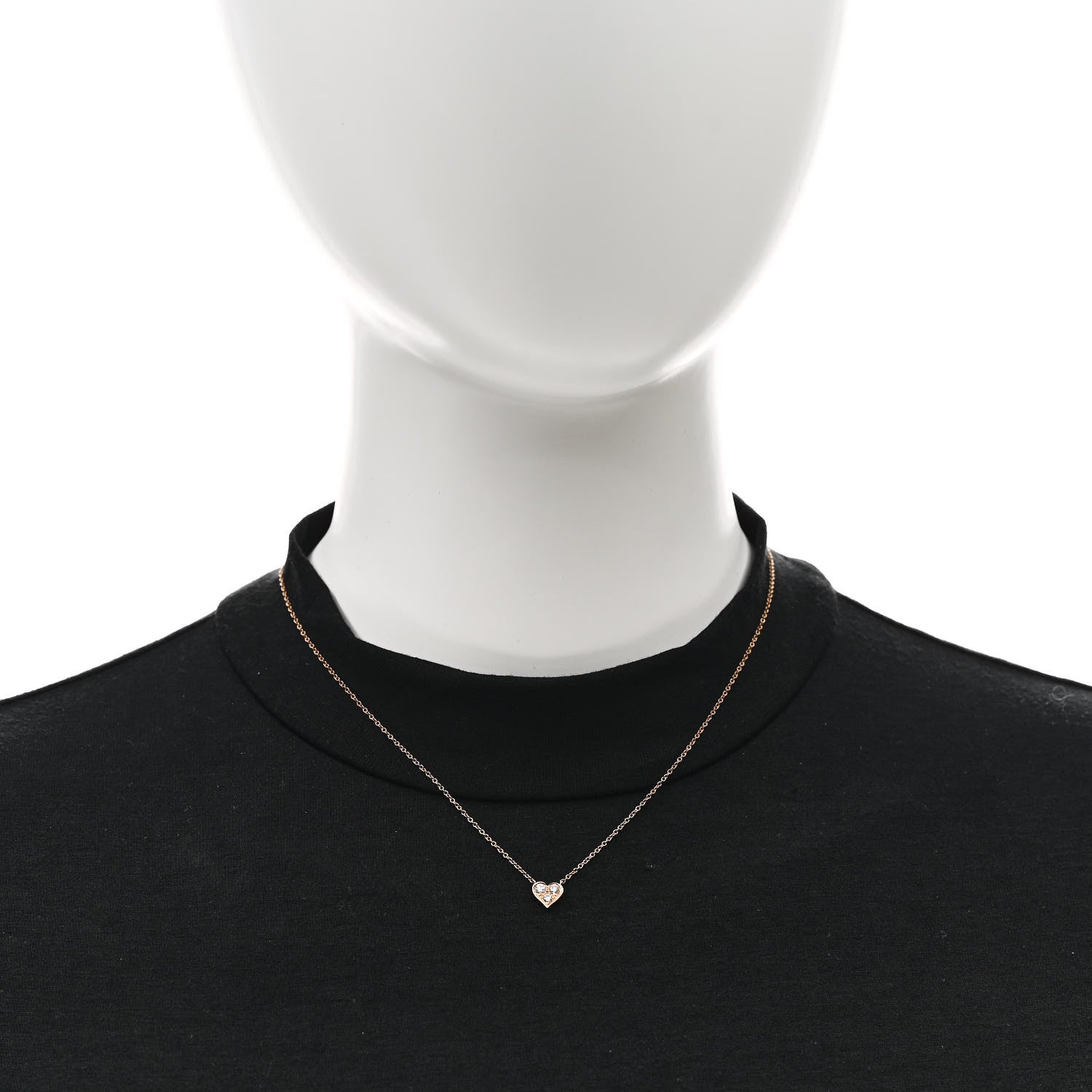 Tiffany 18K Rose Gold Diamond Heart Pendant Necklace 2 of 7